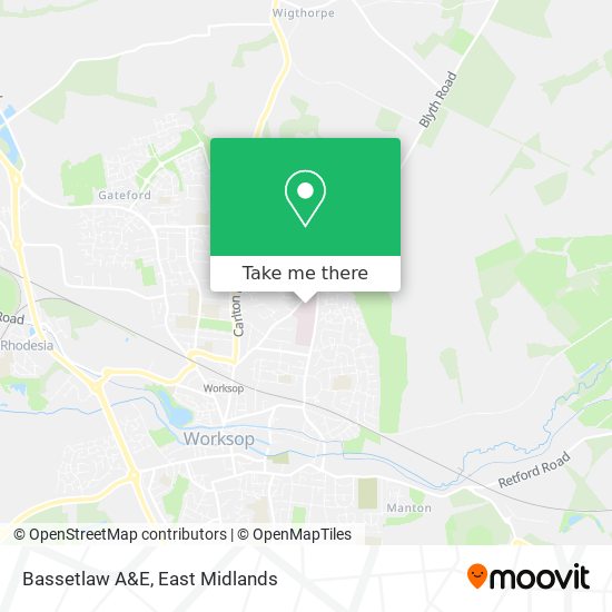Bassetlaw A&E map