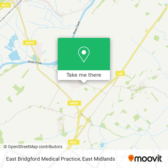 East Bridgford Medical Practice map