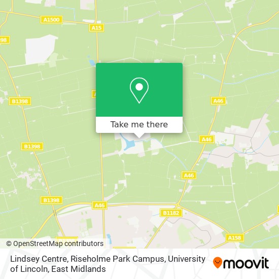 Lindsey Centre, Riseholme Park Campus, University of Lincoln map