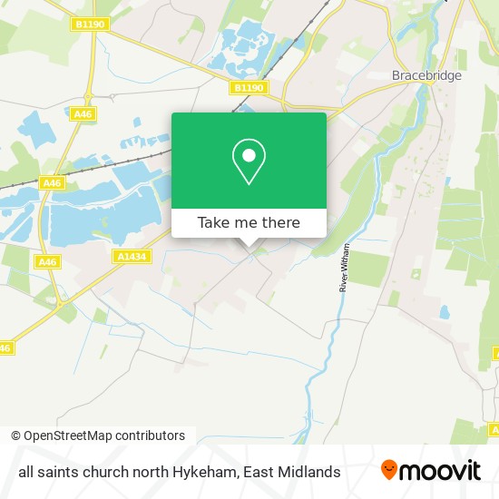 all saints church north Hykeham map