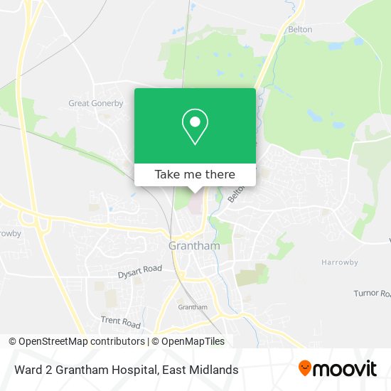 Ward 2 Grantham Hospital map