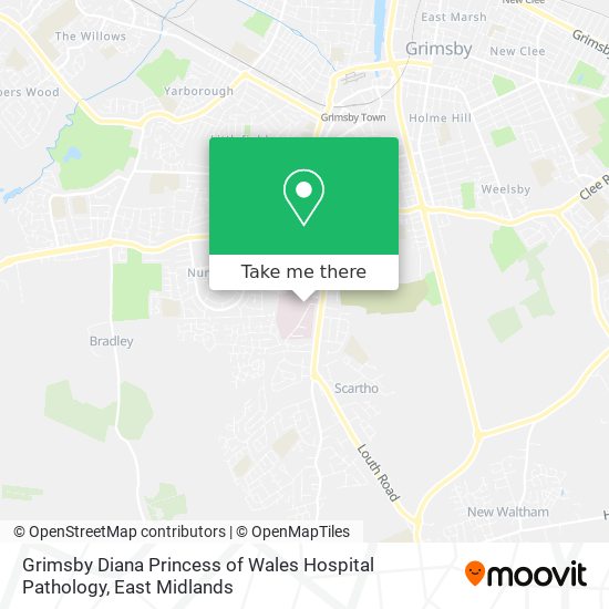 Grimsby Diana Princess of Wales Hospital Pathology map