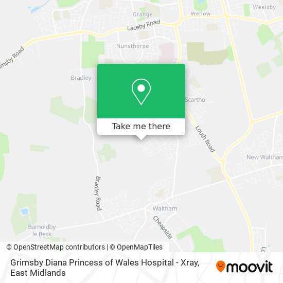 Grimsby Diana Princess of Wales Hospital - Xray map