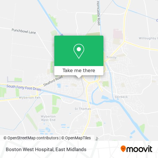 Boston West Hospital map
