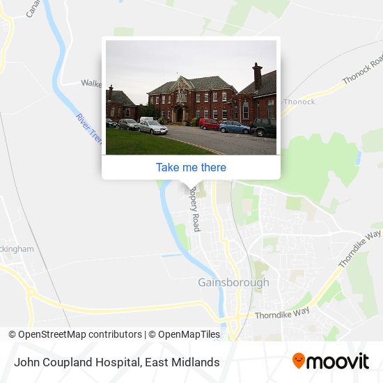 John Coupland Hospital map