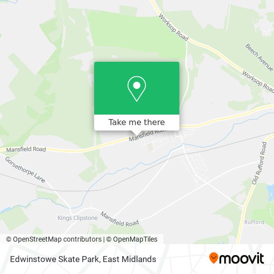 Edwinstowe Skate Park map