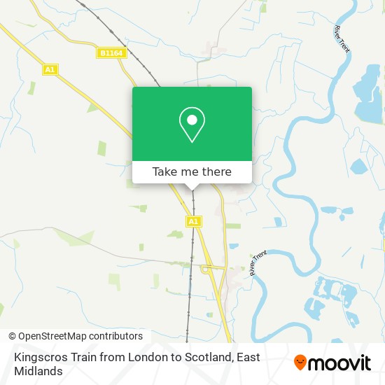 Kingscros Train from London to Scotland map