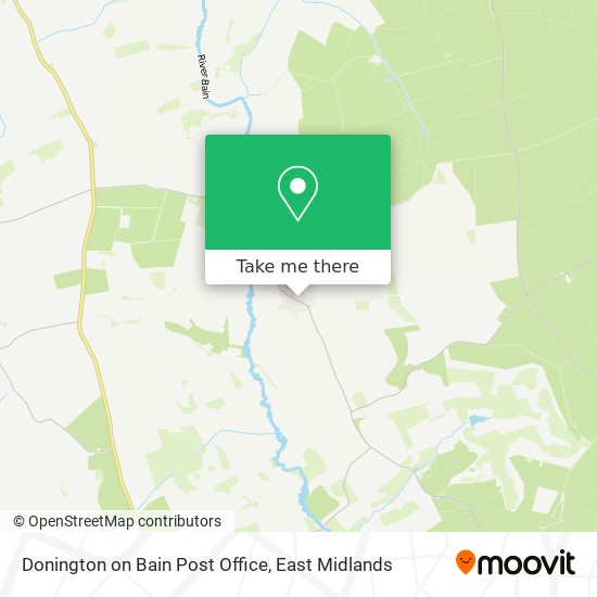 Donington on Bain Post Office map