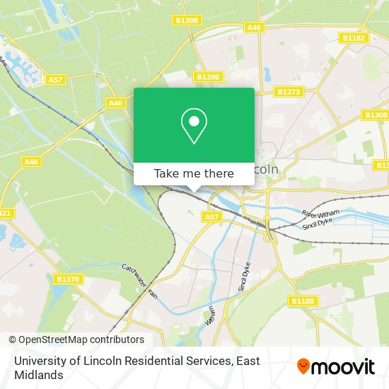 University of Lincoln Residential Services map