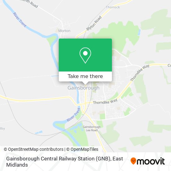 Gainsborough Central Railway Station (GNB) map