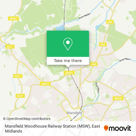 Mansfield Woodhouse Railway Station (MSW) map