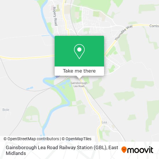 Gainsborough Lea Road Railway Station (GBL) map