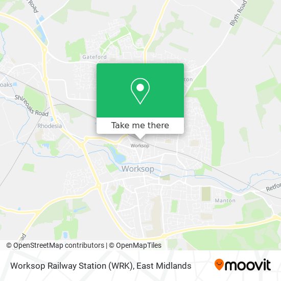 Worksop Railway Station (WRK) map