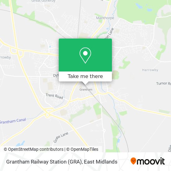 Grantham Railway Station (GRA) map