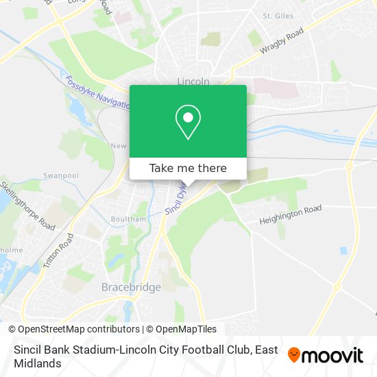 Sincil Bank Stadium-Lincoln City Football Club map