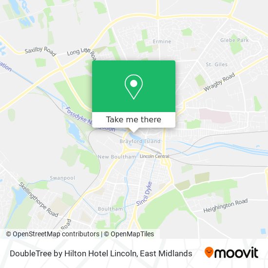DoubleTree by Hilton Hotel Lincoln map