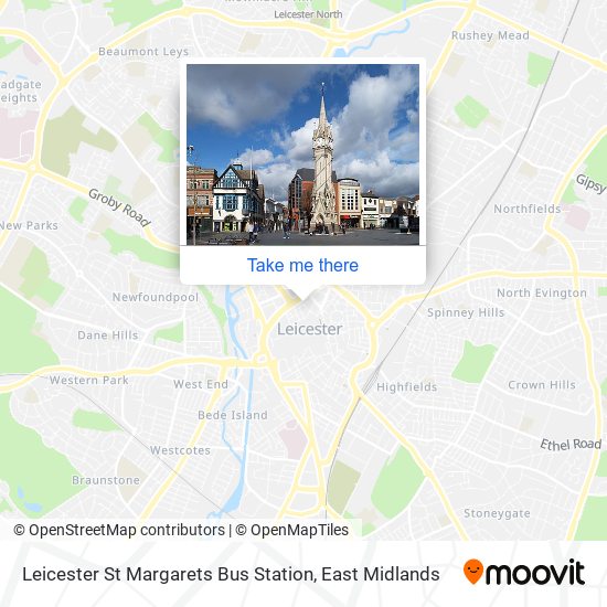 Leicester St Margarets Bus Station map
