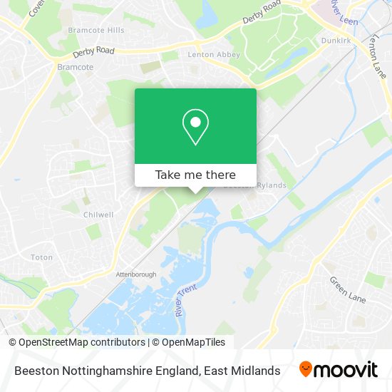 Beeston Nottinghamshire England map