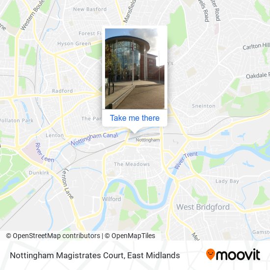 Nottingham Magistrates Court map