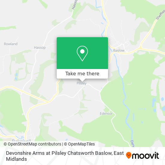 Devonshire Arms at Pilsley Chatsworth Baslow map