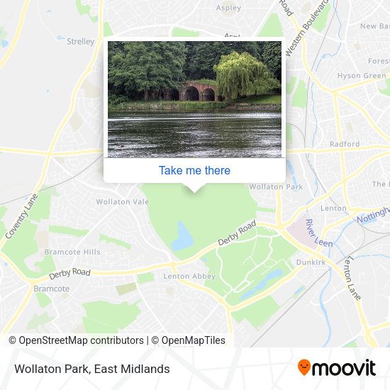 How to get to Wollaton Park in Nottingham by bus, train or light rail?