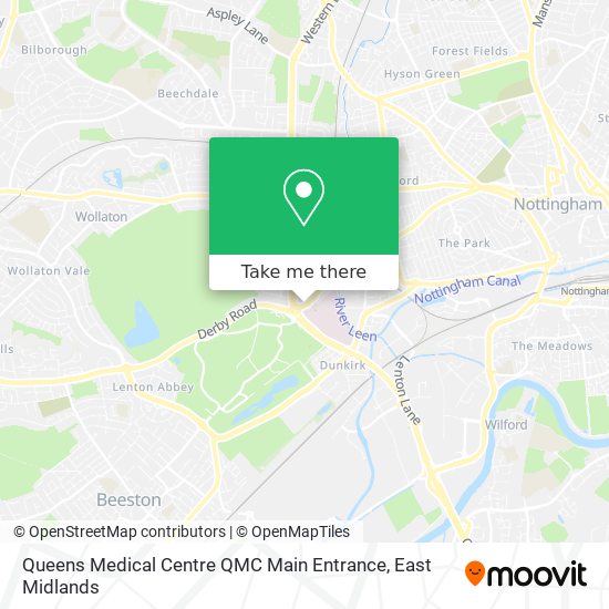 Queens Medical Centre QMC Main Entrance map