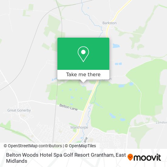 Belton Woods Hotel Spa Golf Resort Grantham map