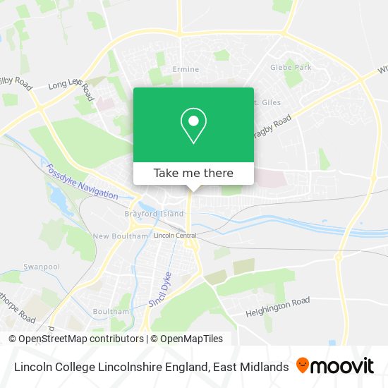 Lincoln College Lincolnshire England map