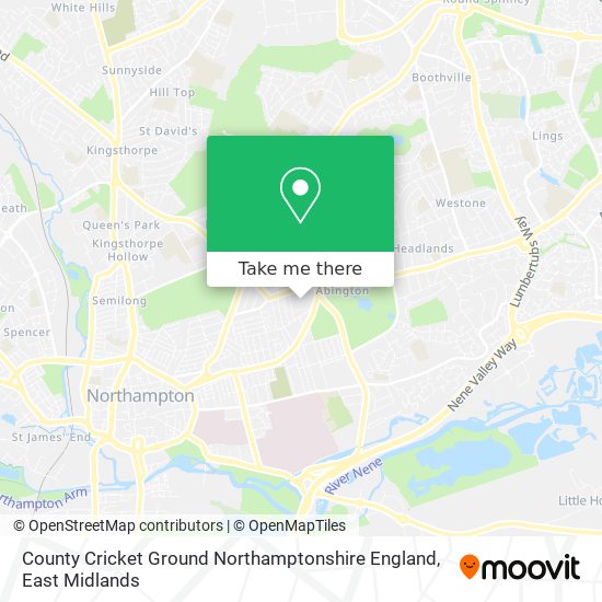 County Cricket Ground Northamptonshire England map