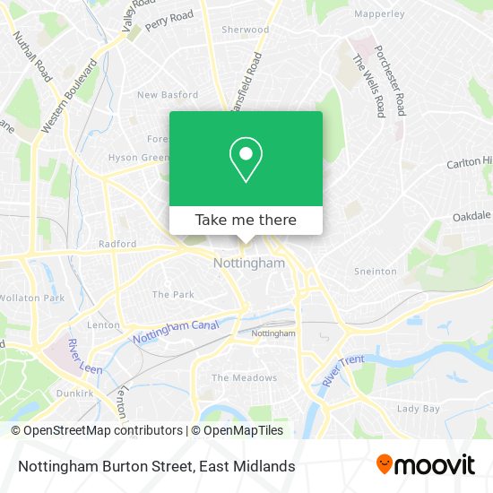Nottingham Burton Street map