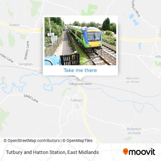 Tutbury and Hatton Station map