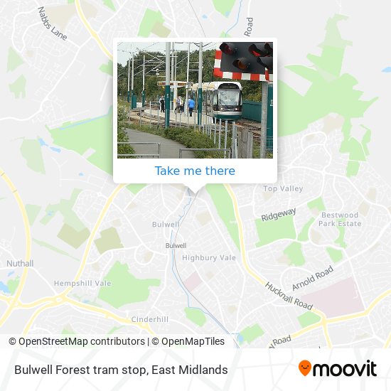 Bulwell Forest tram stop map