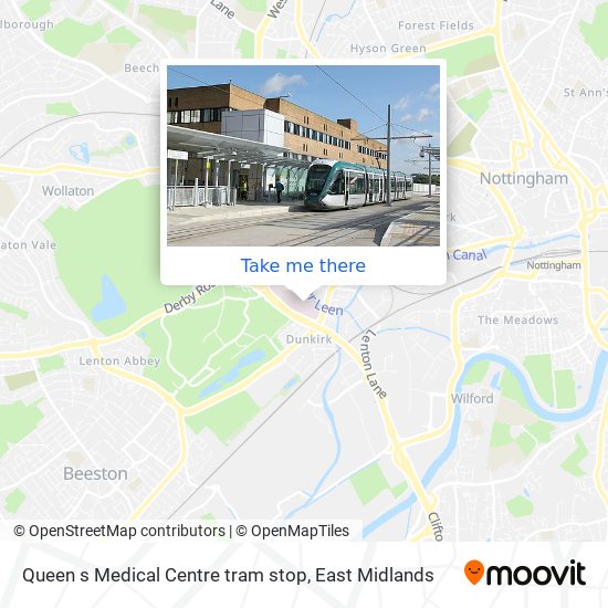 Queen s Medical Centre tram stop map