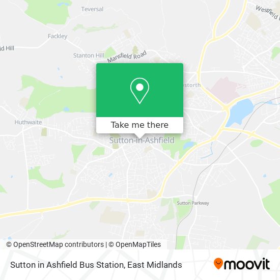 Sutton in Ashfield Bus Station map