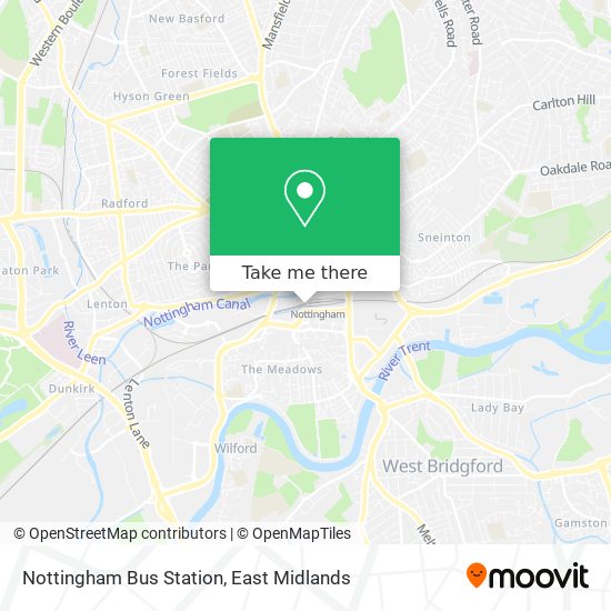 Nottingham Bus Station map