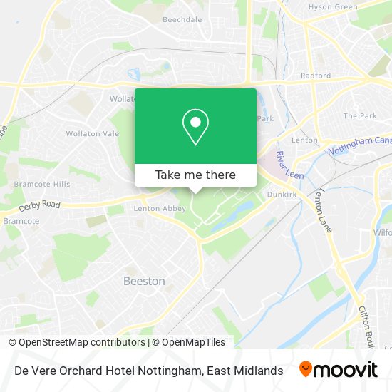 De Vere Orchard Hotel Nottingham map