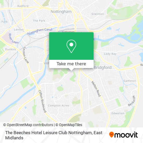 The Beeches Hotel Leisure Club Nottingham map
