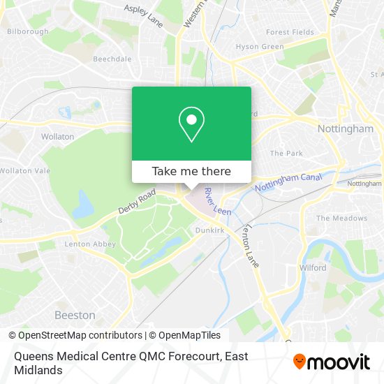 How to get to Queens Medical Centre QMC Forecourt in Nottingham by bus ...