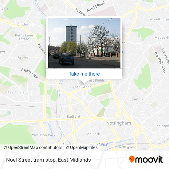 Noel Street tram stop map