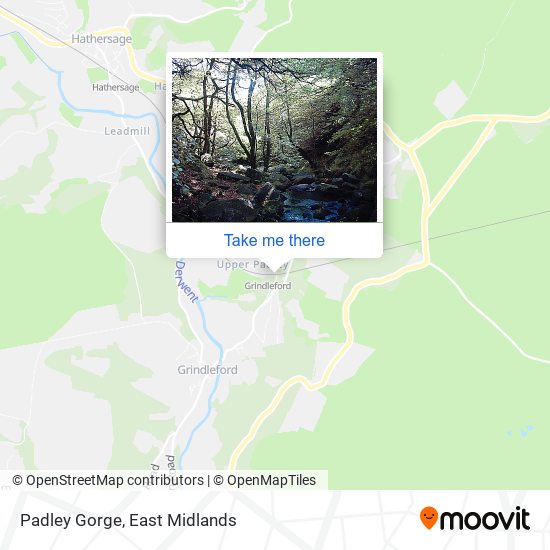 Padley Gorge map