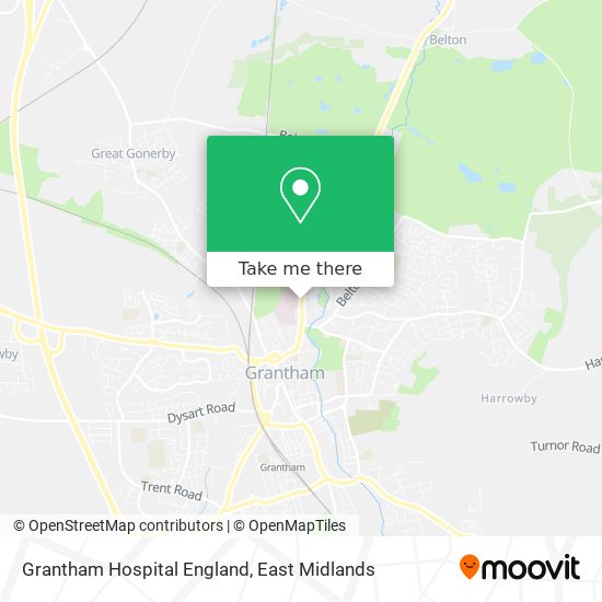 Grantham Hospital England map