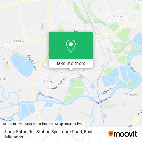 Long Eaton Rail Station Sycamore Road map