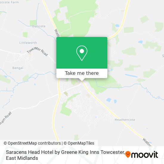 Saracens Head Hotel by Greene King Inns Towcester map