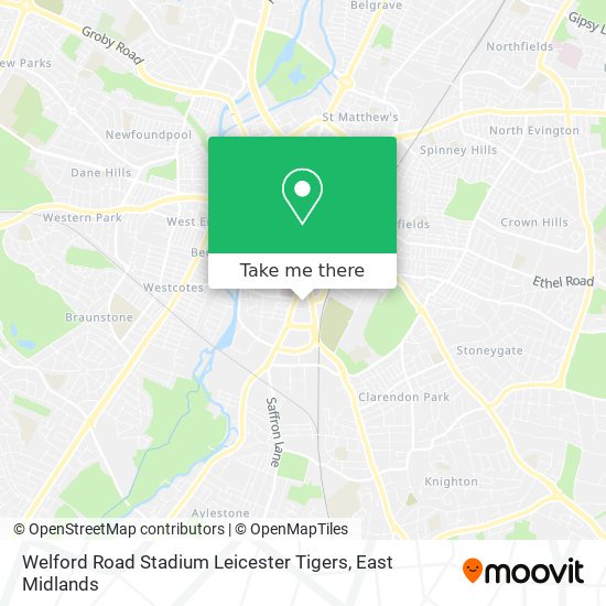Welford Road Stadium Leicester Tigers map