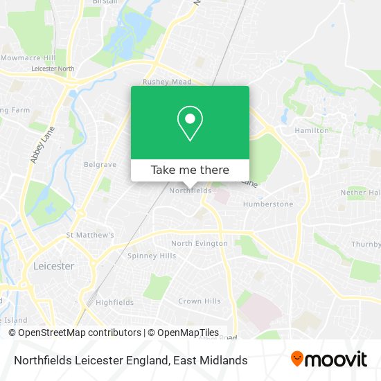 Northfields Leicester England map