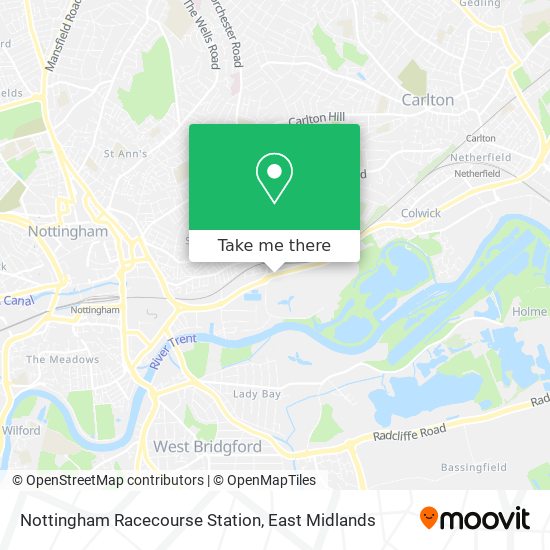 Nottingham Racecourse Station map