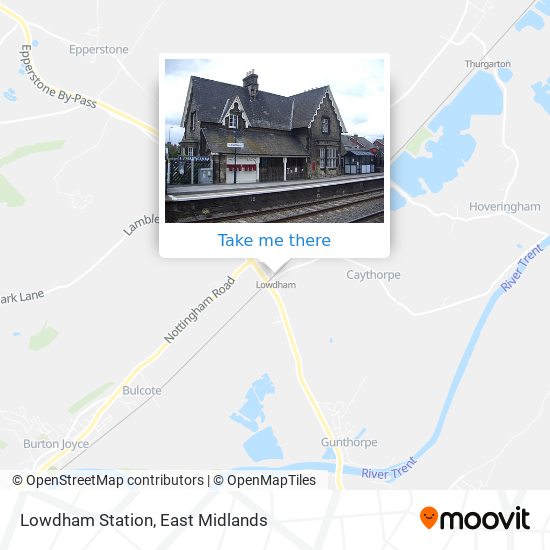 Lowdham Station map