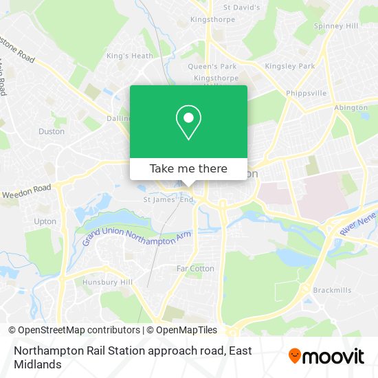 Northampton Rail Station approach road map