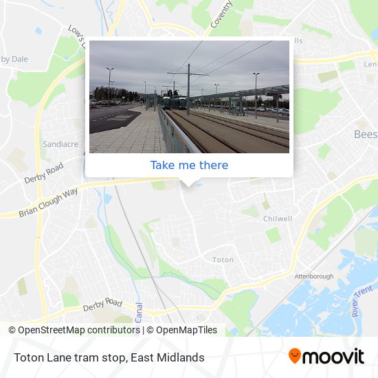 Toton Lane tram stop map