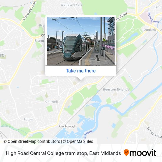 High Road Central College tram stop map